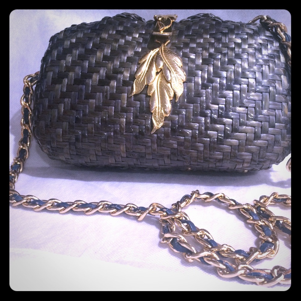 Vintage Greta Purple Lacquared Wicker Bag
